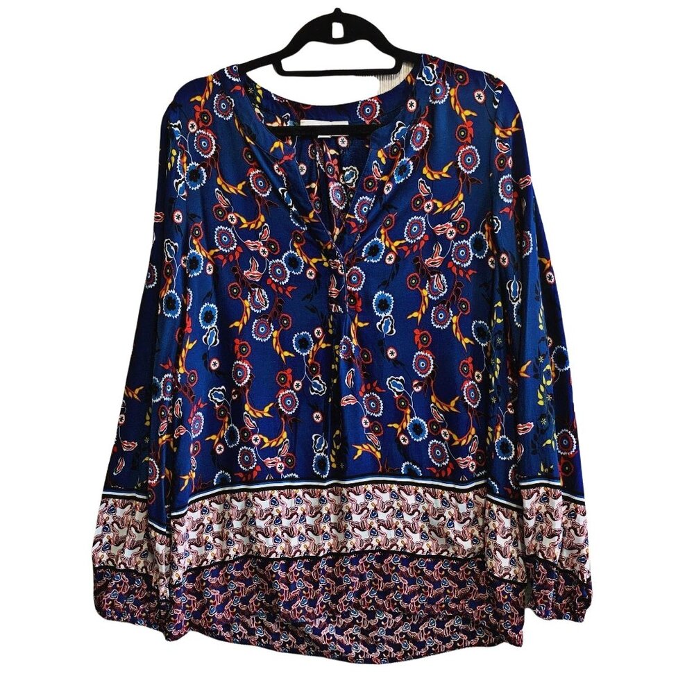 Weekend by Suzanne Betro Floral Print Boho Rayon Tunic XL